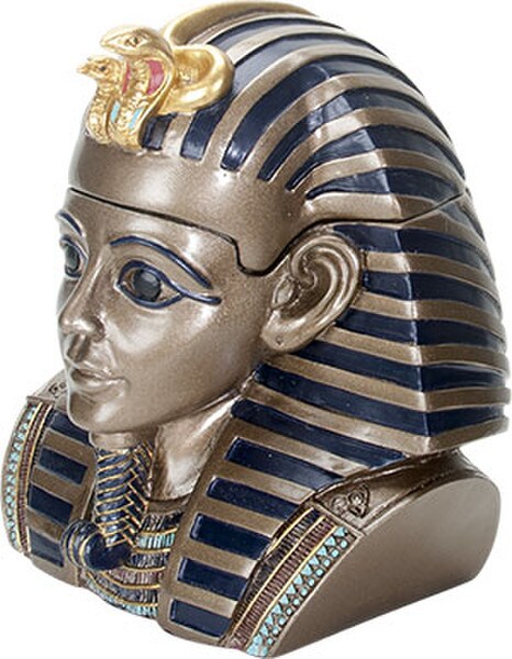 King Tut Head Box Statue Side View Sculptural Bust